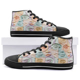High-Top Canvas Shoes Pastel Colored Clay Faces