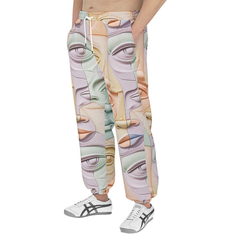 Men's Sweatpants Pastel Colored Clay Faces