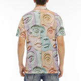 Men's Polo Shirt Pastel Colored Clay Faces