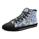 High-Top Canvas Shoes Tile Mural Depicting Coats