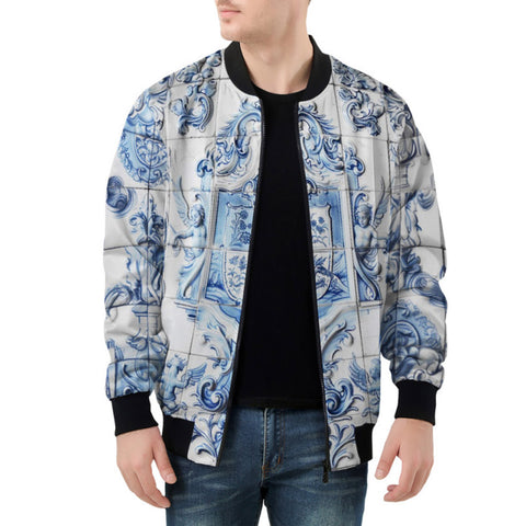 Bomber Jacket Tile Mural Depicting Coats