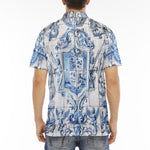 Men's Polo Shirt Tile Mural Depicting Coats