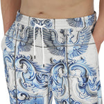 Men's Sweatpants Tile Mural Depicting Coats