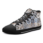 High-Top Canvas Shoes Ceramic Tiles Artwork