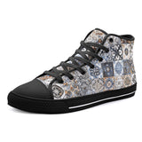 High-Top Canvas Shoes Ceramic Tiles Artwork