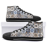 High-Top Canvas Shoes Ceramic Tiles Artwork