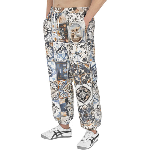 Men's Sweatpants Ceramic Tiles Artwork