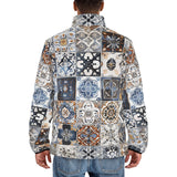 Down-Padded Puffer Jacket Ceramic Tiles Artwork