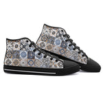 High-Top Canvas Shoes Ceramic Tiles Artwork