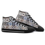 High-Top Canvas Shoes Ceramic Tiles Artwork