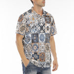 Men's Polo Shirt Ceramic Tiles Artwork