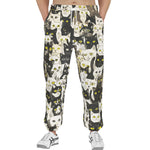 Men's Sweatpants Black and White Cats Art