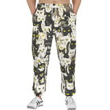 Men's Sweatpants Black and White Cats Art