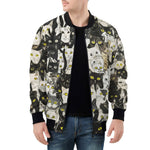 Bomber Jacket Black and White Cats Art