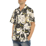 Hawaiian Shirt Black and White Cats Art