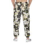 Men's Sweatpants Black and White Cats Art