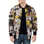 Bomber Jacket Screaming Cartoon Cats