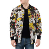 Bomber Jacket Screaming Cartoon Cats