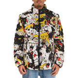 Down-Padded Puffer Jacket Screaming Cartoon Cats