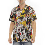 Men's Polo Shirt Screaming Cartoon Cats