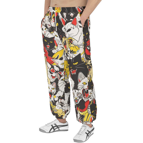 Men's Sweatpants Screaming Cartoon Cats