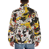 Down-Padded Puffer Jacket Screaming Cartoon Cats