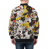 Bomber Jacket Screaming Cartoon Cats