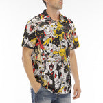 Men's Polo Shirt Screaming Cartoon Cats