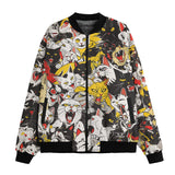 Bomber Jacket Screaming Cartoon Cats