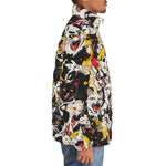 Down-Padded Puffer Jacket Screaming Cartoon Cats