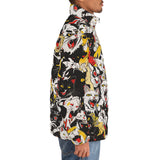 Down-Padded Puffer Jacket Screaming Cartoon Cats