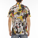 Men's Polo Shirt Screaming Cartoon Cats