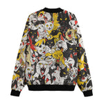 Bomber Jacket Screaming Cartoon Cats