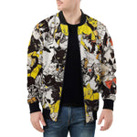 Bomber Jacket Cartoon Style Cats Pattern