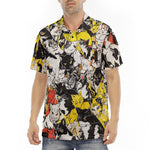 Men's Polo Shirt Cartoon Style Cats Pattern