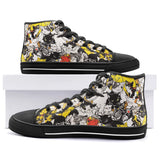 High-Top Canvas Shoes Cartoon Style Cats Pattern