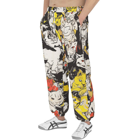 Men's Sweatpants Cartoon Style Cats Pattern