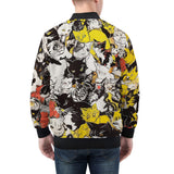 Bomber Jacket Cartoon Style Cats Pattern