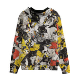 Men's Zip Up Hoodie Cartoon Style Cats Pattern