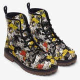 Leather Boots Cartoon Style Cats Pattern