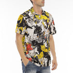 Men's Polo Shirt Cartoon Style Cats Pattern