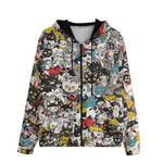 Men's Zip Up Hoodie Colorful Cats Pattern