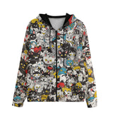 Men's Zip Up Hoodie Colorful Cats Pattern