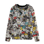 Men's Zip Up Hoodie Colorful Cats Pattern