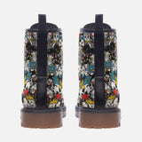 Leather Boots Colorful Cats Pattern