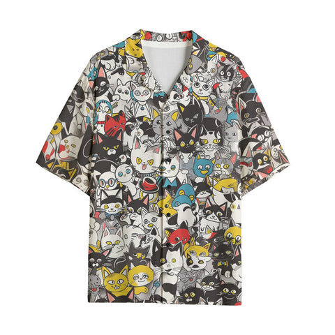 Hawaiian Shirt Colorful Cats Pattern