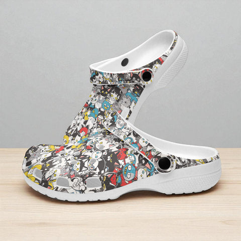 Classic Clogs Colorful Cats Pattern