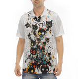 Men's Polo Shirt Black Cats Art