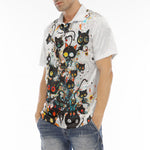 Men's Polo Shirt Black Cats Art