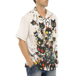Hawaiian Shirt Black Cats Art